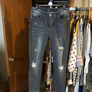Judy Blue Dark Distressed Skinny Jeans